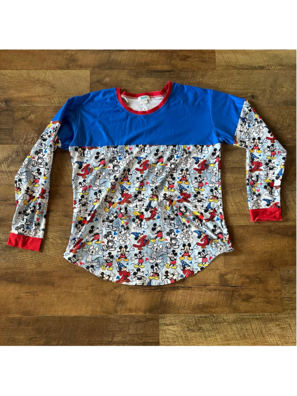 Unisex E.O.S. Designs Mickey Mouse Long Sleeve Shirt Blue/Red Size XL Summer